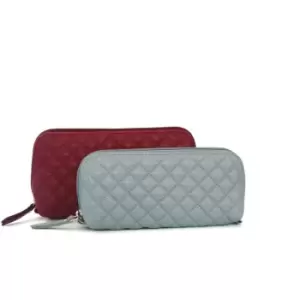 Eastern Counties Leather Alivia Cosmetic Case (Pack Of 2) (One size) (Cranberry/Cloud) - Cranberry/Cloud