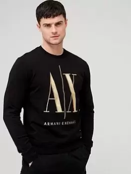 Armani Exchange Large AX Logo Sweatshirt - Black Size M Men