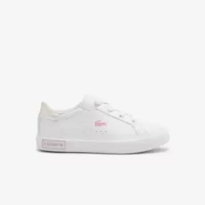 Infants' Lacoste Powercourt Synthetic Trainers Size 8 UK Kids White