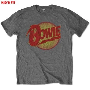 David Bowie - Diamond Dogs Logo Kids 9 - 10 Years T-Shirt - Grey