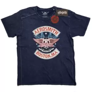 Aerosmith - Boston Pride Unisex XX-Large Snow Wash T-Shirt - Blue