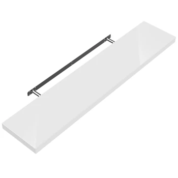 CASARIA Floating Wall Shelf with Wall Mount - 110cm High-lustre White