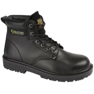Grafters Mens Leather Safety Boots (11 UK) (Black) - Black