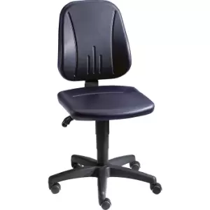 bimos Industrial swivel chair with gas-lift height adjustment, vinyl cover, black, with castors