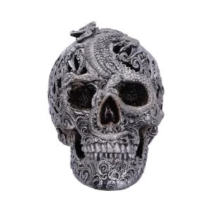 Silver Cranial Drakos Dragon Skull Ornament