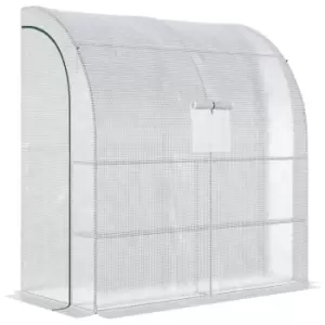 Outsunny Walk-in Lean To Wall Greenhouse Withwindow&door 200Lx 100W X 213Hcm - White