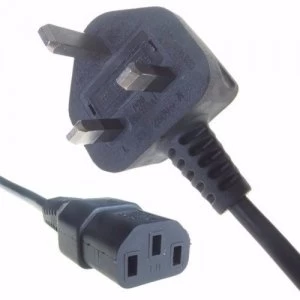 Connekt Gear Black 5A UK Mains Plug Top to IEC Female C13 Kettle TV Power Cord Cable - 10 Meter