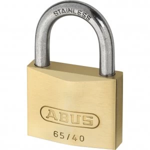 Abus 65 Series Compact Brass Padlock Pack of 2 Keyed Alike 40mm Standard