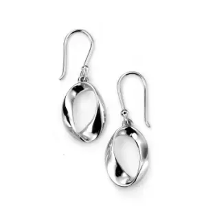 Sterling Silver Open Twist Oval Drop Earrings