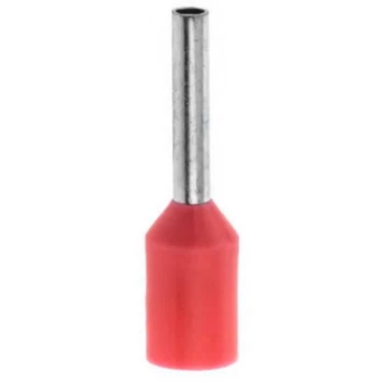 Bootlace Ferrule, Insulated Terminal, Red French Coding 1.0MM X - Hellermanntyton