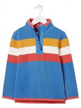 Fat Face Boys Stripe Airlie Sweat Top - Cobalt Size 5-6 Years