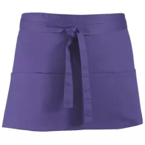 Premier Ladies/Womens Colours 3 Pocket Apron / Workwear (Pack of 2) (One Size) (Purple)
