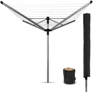 Brabantia Lift-O-Matic Advance 50m 4-Arm Rotary Airer with Cover and Peg Bag