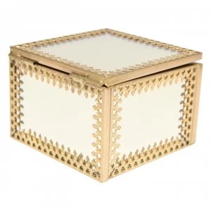 Biba Mini Square Jewellery Trinket Box - Gold