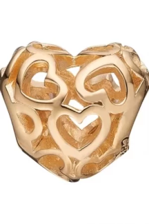 Ladies Christina Gold Plated Sterling Silver Heart Beat Love Bead Charm 623-G01
