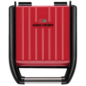 George Foreman Compact 3 Portion Steel Grill - Red