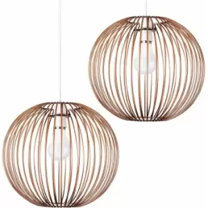 2 x Globe Ceiling Pendant Light Shades In Copper