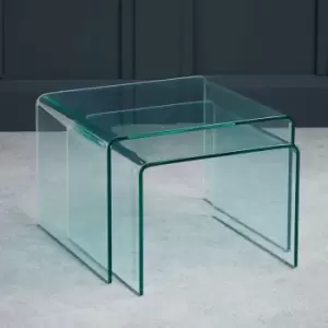 LPD Azurro Set Of 2 Glass Nesting Tables