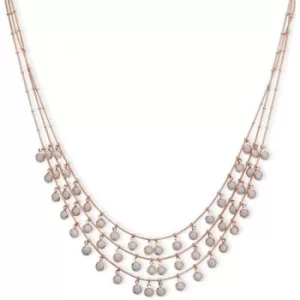 Ladies Anne Klein Rose Gold Plated Triple Row Necklace