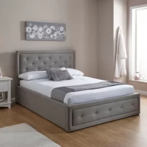 Hollywood Fabric Ottoman Bed Grey