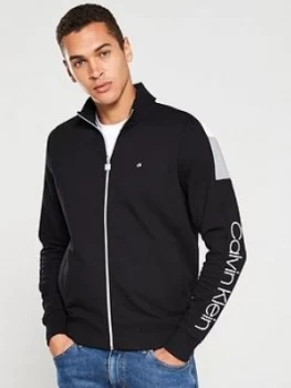 Calvin Klein Athleisure Logo Zip Through Track Top - Black