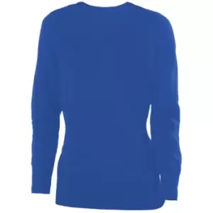 Kariban Womens/Ladies Cotton Acrylic V Neck Sweater (XL) (Light Royal)