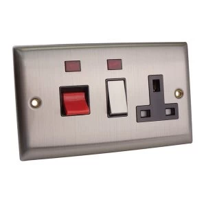 SMJ Switched Cooker Control Unit Neon 45A 1-Gang Chrome