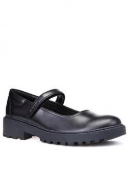 Geox Casey Leather Mary Jane School Shoes - Black, Size 13 Younger