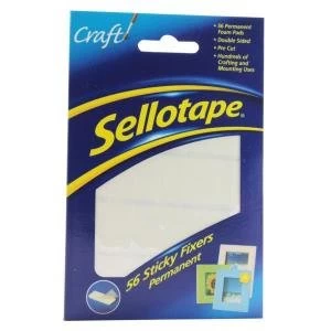 Sellotape Sticky Fixers Double-sided 12x25mm 56 Pads Ref 1445423 Pack