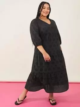 Accessorize Black Schiffly Midi Dress, Black Size M Women