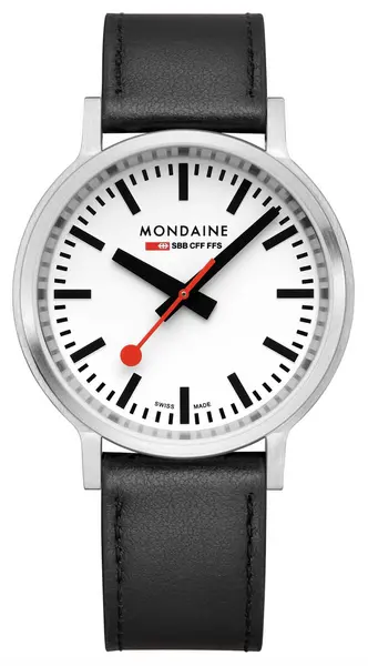 Mondaine MST.4101B.LBV.2SE Stop2Go (41mm) Classic White Dial Watch