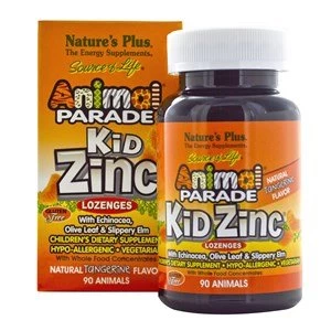 Natures Plus Animal Parade KidZinc Lozenges with Whole Food Concentrates 90 Tabs