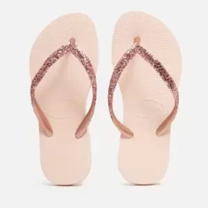 Havaianas Girls Slim Glitter II Flip Flops - Ballet Rose - UK 1-2 Kids