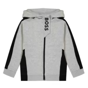 Boss Boys Logo Zip Hoodie - Grey