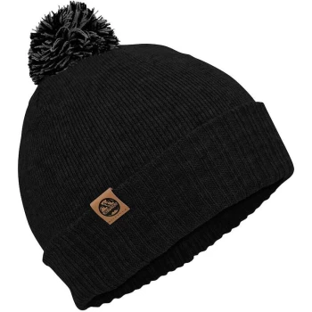 Pom Beanie Hat - Black/Grey - Six Peaks