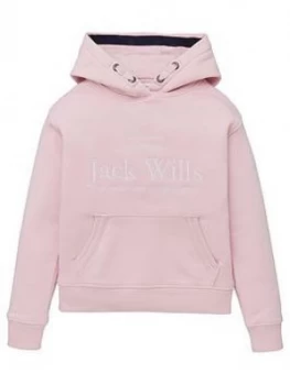 Jack Wills Girls Script Hoodie - Pink, Size Age: 10-11 Years, Women