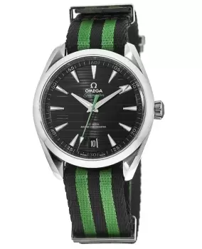 Omega Seamaster Aqua Terra 150m Master Co-Axial Golf Edition Black And Green Nato Strap Mens Watch 220.12.41.21.01.002 220.12.41.21.01.002