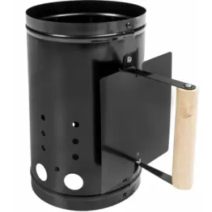 BBQ firestarter with heat shield - charcoal firestarter, bbq firestarter, bbq chimney - Black - black