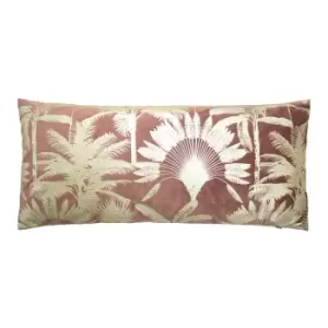 Malaysian Palm Foil Printed Cushion Rose, Rose / 33 x 70cm / Polyester Filled