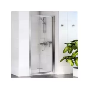 Shine 6 Bi-Fold Shower Door 800mm Wide Silver Frame - Clear Glass - Aqualux