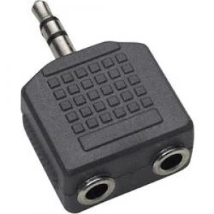 Jack Audiophono Y adapter 1x Jack plug 3.5mm 2x Jack socket 3.5 mm