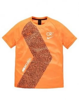 Boys, Nike Youth CR7 Short Sleeved Dry T-Shirt - Orange, Size XL