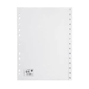 5 Star Index Multipunched 120 micron Polypropylene 1 15 A4 White