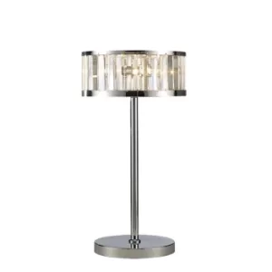 Torre Table Lamp 3 Light Polished Chrome, Crystal
