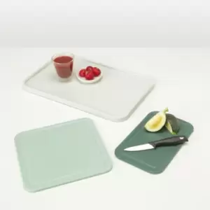 Set of 3 Brabantia Tasty+ Chopping Boards White and Green