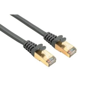 Hama CAT 5e Network Cable STP, gold-plated, shielded, grey, 0.25 m