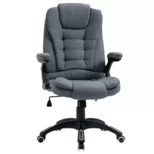 Vinsetto High Back Home Office Chair Swivel Linen Fabric Desk Chair Dark Grey