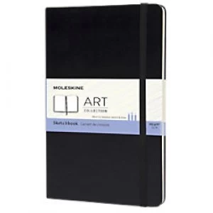 Moleskine 130 x 210 mm Thread Bound Black Cardboard Cover Sketchbook Plain 104 Pages