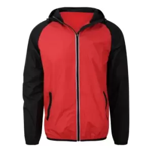 AWDis Just Cool Mens Contrast Windshield Jacket (XXL) (Fire Red/Jet Black)