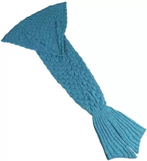 Mermaid Tail Blanket For Adults & Teens (Blue)
